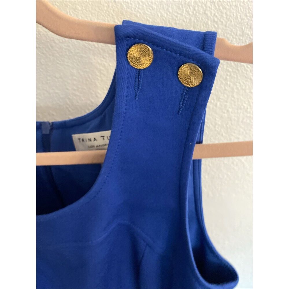 Trina Turk women's Royal Blue Career‎ Work Cocktail dress size 4 Pleats - Picture 4 of 11